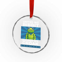 Patriotic Protest Portland Frog Crystal Glass Ornament United We Ribbit Divided We Croak Resist - Wonder Print Shop