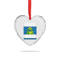 Patriotic Protest Portland Frog Heart Crystal Glass Ornament United We Ribbit Divided We Croak Resist - Wonder Print Shop