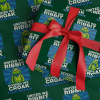 Patriotic Protest Portland Frog Wrapping Paper Roll United We Ribbit Divided We Croak Resist - Wonder Print Shop