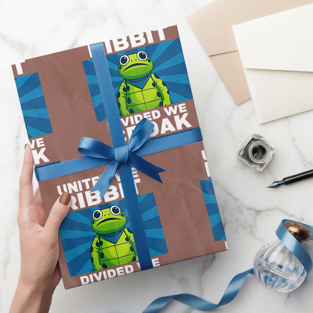 Patriotic Protest Portland Frog Wrapping Paper Roll United We Ribbit Divided We Croak Resist - Wonder Print Shop
