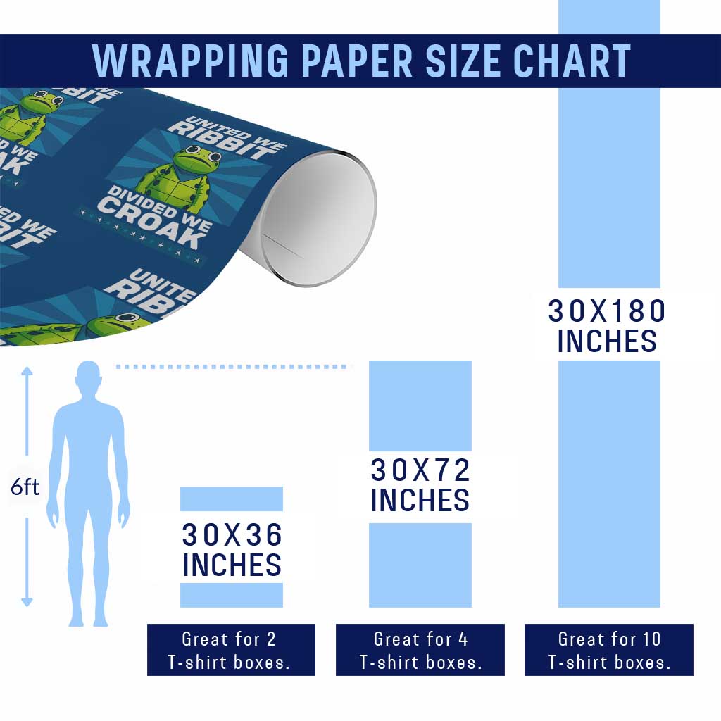 Patriotic Protest Portland Frog Wrapping Paper Roll United We Ribbit Divided We Croak Resist - Wonder Print Shop