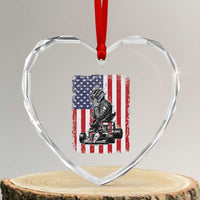Patriotic Racing Car American Flag Race Heart Crystal Glass Ornament - Wonder Print Shop