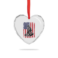Patriotic Racing Car American Flag Race Heart Crystal Glass Ornament - Wonder Print Shop