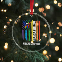 Patriotic Rainbow Pride American Eagle Crystal Glass Ornament We The People LGBT Pride