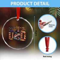 Patriotic Reel Cool Dad Crystal Glass Ornament American Flag Fishing Fathers Day Gift