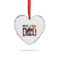 Patriotic Reel Cool Dad Heart Crystal Glass Ornament American Flag Fishing Fathers Day Gift