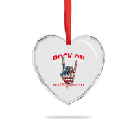 Patriotic Rocker Skeleton Hand Heart Crystal Glass Ornament Rock On 250 Years