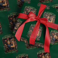 Patriotic Rosie Mechanic Feminist Pride Wrapping Paper Roll 250 Years Of Fixing It