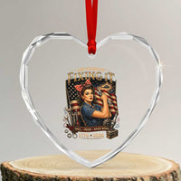 Patriotic Rosie Mechanic Feminist Pride Heart Crystal Glass Ornament 250 Years Of Fixing It