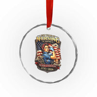 Patriotic Rosie Nurse Feminist Pride Crystal Glass Ornament 250 Years Of Nursing
