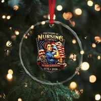Patriotic Rosie Nurse Feminist Pride Crystal Glass Ornament 250 Years Of Nursing