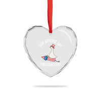 Patriotic Silly Goose 4th of July Heart Crystal Glass Ornament Did Someone Say Firequacker