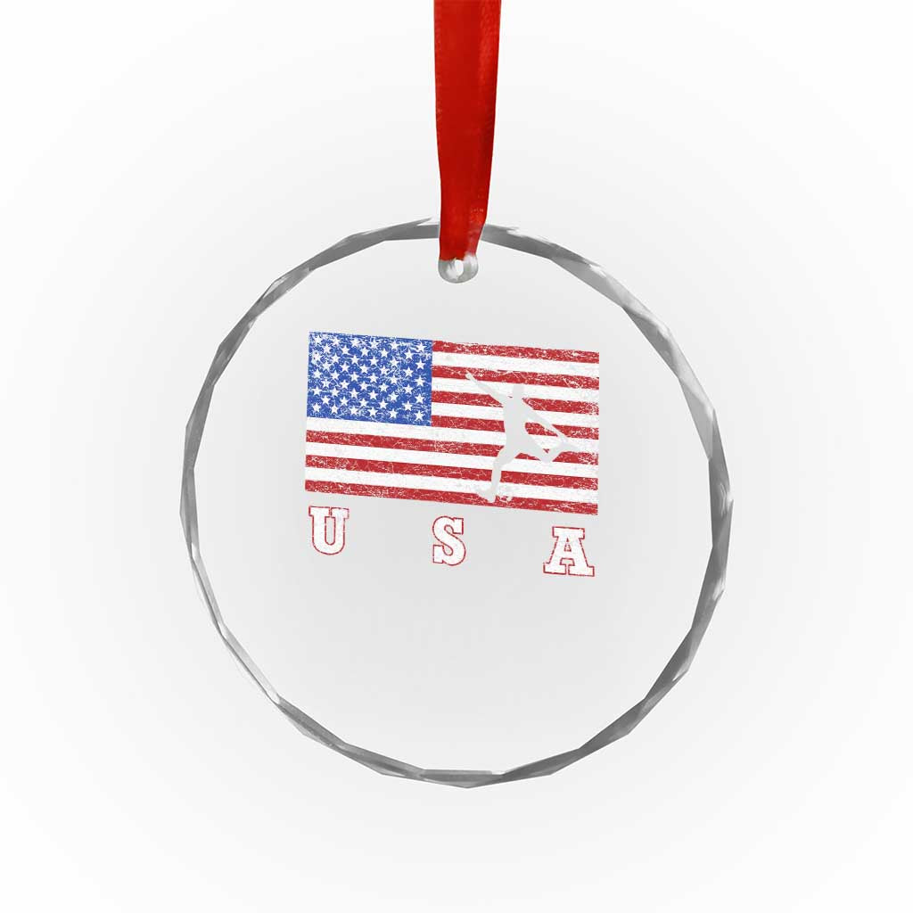 Patriotic Soccer Crystal Glass Ornament USA American Flag Team - Wonder Print Shop