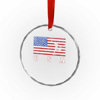 Patriotic Soccer Crystal Glass Ornament USA American Flag Team - Wonder Print Shop