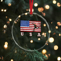 Patriotic Soccer Crystal Glass Ornament USA American Flag Team - Wonder Print Shop