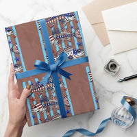 Patriotic Striped Bass Fishing Skeleton Wrapping Paper Roll USA Flag Angler Gift