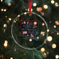Patriotic Subtle FDT Crystal Glass Ornament Coquette Bow Patriotic 4th of July - Wonder Print Shop