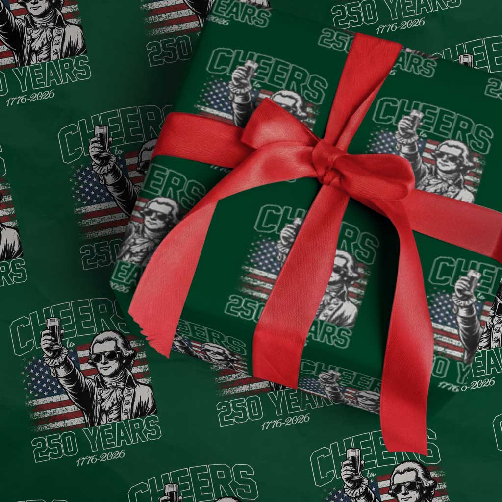 Patriotic Thomas Jefferson Wrapping Paper Roll Cheers To 250 Years