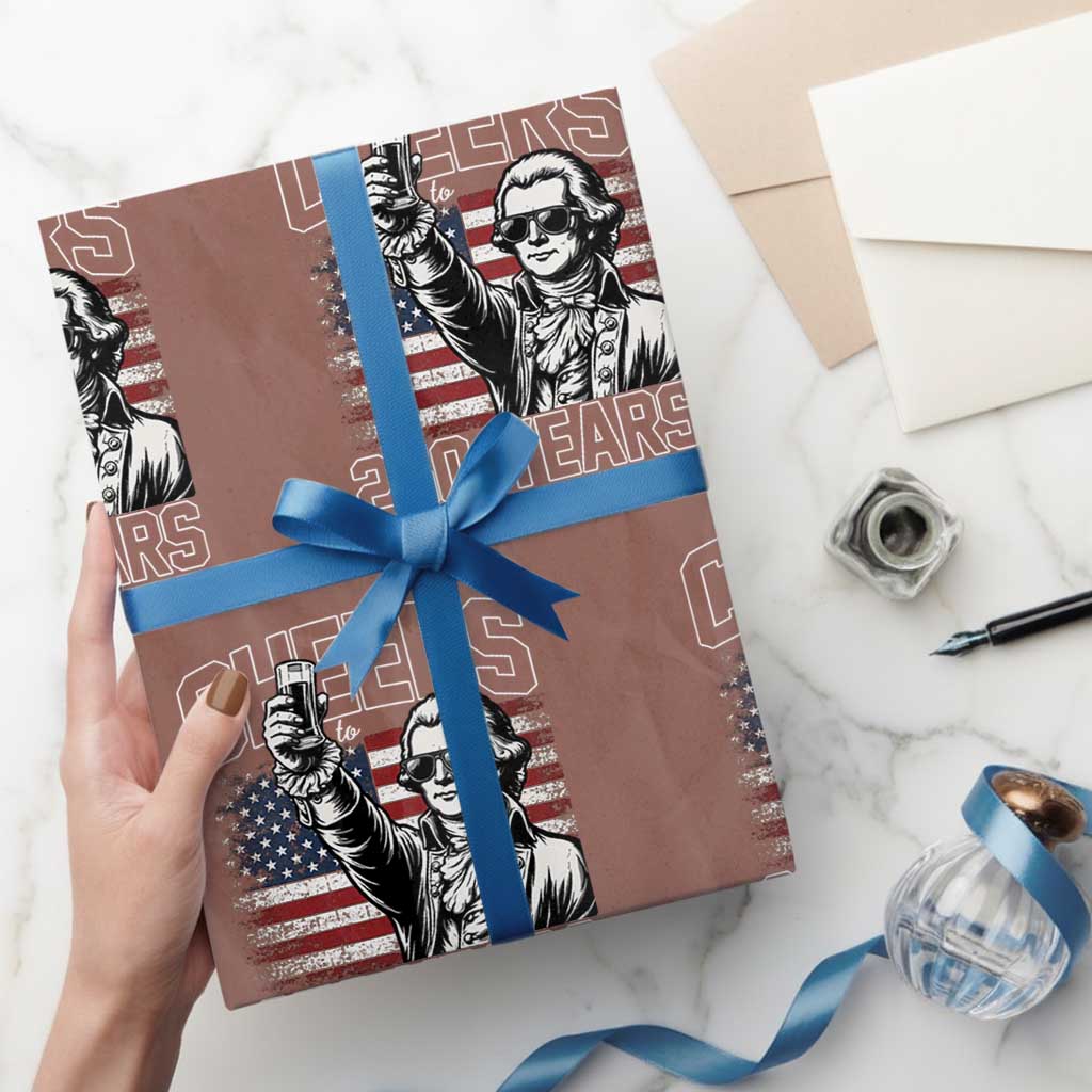 Patriotic Thomas Jefferson Wrapping Paper Roll Cheers To 250 Years