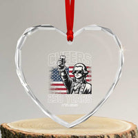Patriotic Thomas Jefferson Heart Crystal Glass Ornament Cheers To 250 Years