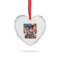 Patriotic Trucker Skeleton American Flag Heart Crystal Glass Ornament - Wonder Print Shop