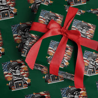Patriotic Trucker Skeleton American Flag Wrapping Paper Roll - Wonder Print Shop