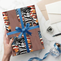 Patriotic Trucker Skeleton American Flag Wrapping Paper Roll - Wonder Print Shop