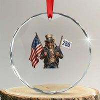 Patriotic Uncle Sam Celebrating 250 Years America Crystal Glass Ornament