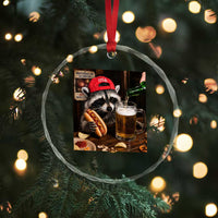 Patriotic USA Raccoon Drinking Beer Crystal Glass Ornament 4th of July Meme