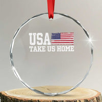 Patriotic USA Soccer Fan Crystal Glass Ornament Take Us Home Game Day
