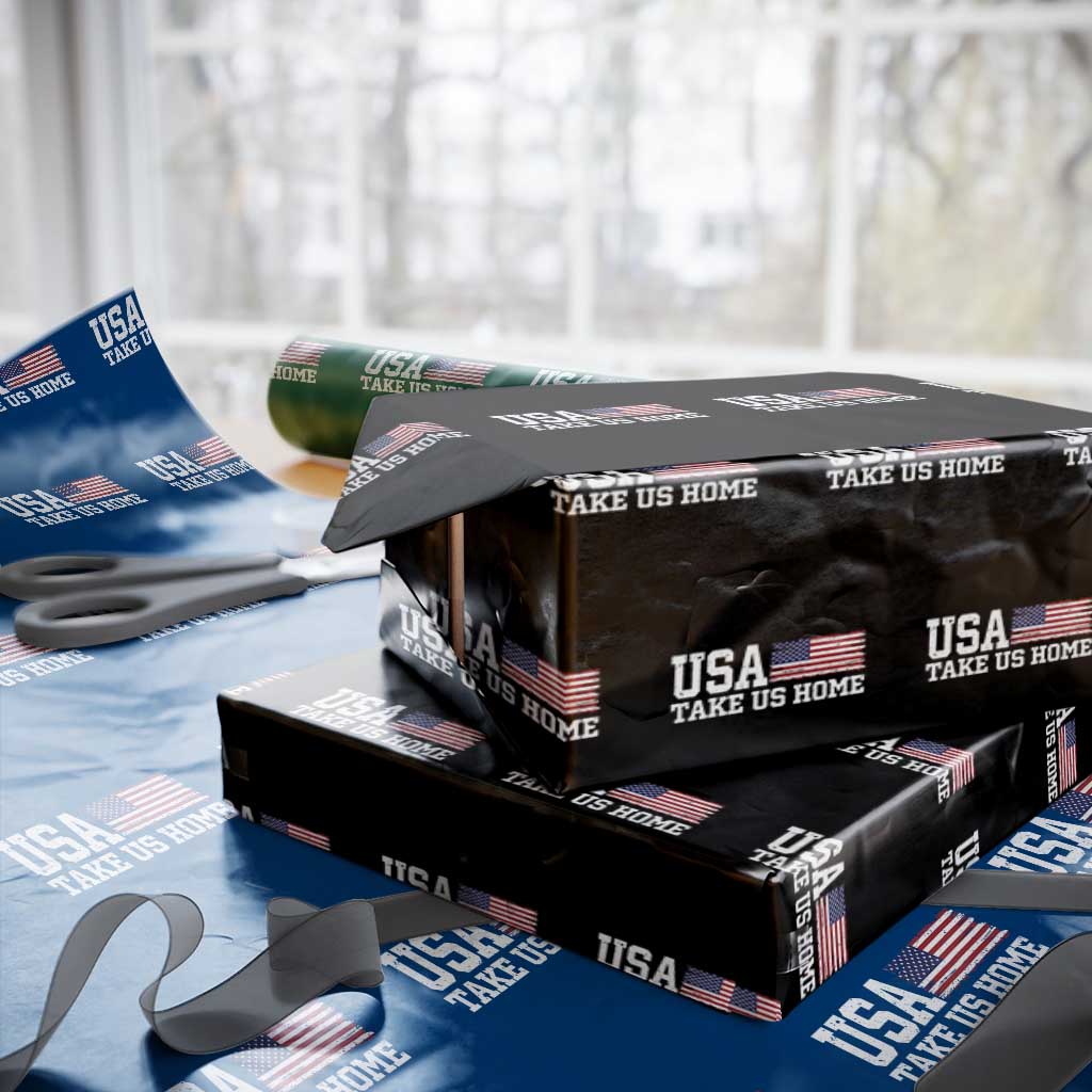 Patriotic USA Soccer Fan Wrapping Paper Roll Take Us Home Game Day
