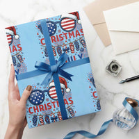 Patriotic USA Sunglasses Christmas In July Graphic Wrapping Paper Roll
