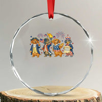 Patriotic Wiener Dog 250th Anniversary Crystal Glass Ornament Dachshund Lover Gift
