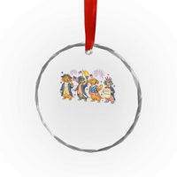 Patriotic Wiener Dog 250th Anniversary Crystal Glass Ornament Dachshund Lover Gift