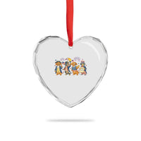 Patriotic Wiener Dog 250th Anniversary Heart Crystal Glass Ornament Dachshund Lover Gift