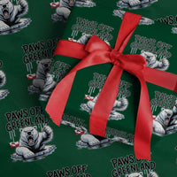 Paws Off Greenland Wrapping Paper Roll Resist Polar Bear Political Satire