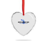 Peace for Grand Blanc Michigan Heart Crystal Glass Ornament United Against Hate - Wonder Print Shop