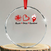 Peace Love Greenland Crystal Glass Ornament Sunflower Flag Stand With Greenland