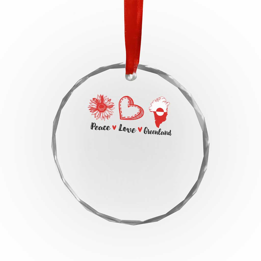 Peace Love Greenland Crystal Glass Ornament Sunflower Flag Stand With Greenland