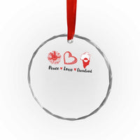 Peace Love Greenland Crystal Glass Ornament Sunflower Flag Stand With Greenland