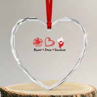 Peace Love Greenland Heart Crystal Glass Ornament Sunflower Flag Stand With Greenland