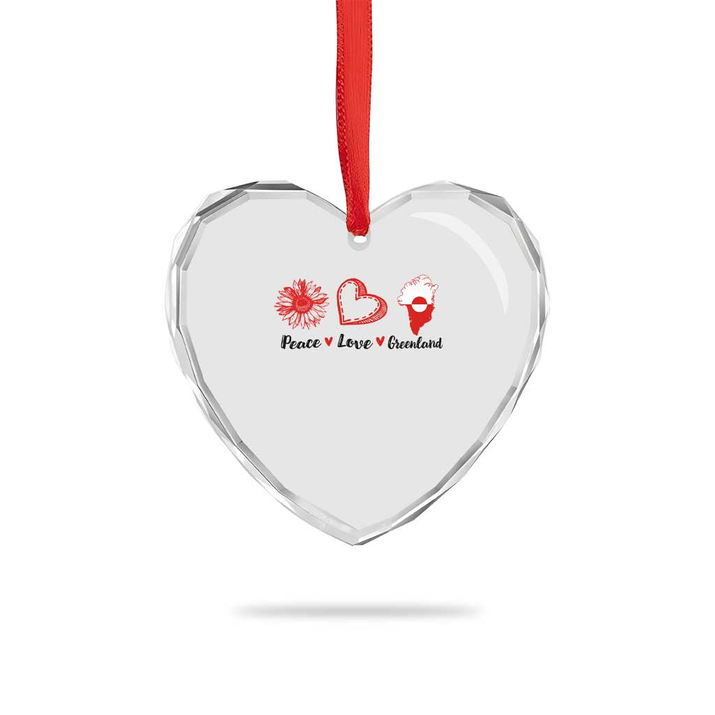 Peace Love Greenland Heart Crystal Glass Ornament Sunflower Flag Stand With Greenland