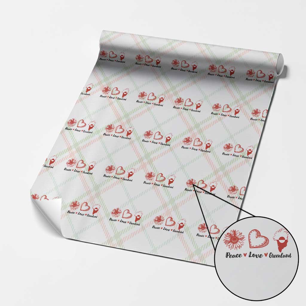 Peace Love Greenland Wrapping Paper Roll Sunflower Flag Stand With Greenland