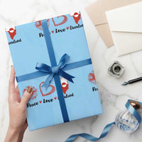 Peace Love Greenland Wrapping Paper Roll Sunflower Flag Stand With Greenland