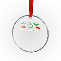 Peace Love Iran Crystal Glass Ornament Sunflower Flag