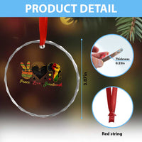 Peace Love Juneteenth Crystal Glass Ornament 1865 Heart Kente Peace Sign Africa Fist - Wonder Print Shop