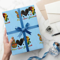 Peace Love Juneteenth Wrapping Paper Roll 1865 Heart Kente Peace Sign Africa Fist - Wonder Print Shop