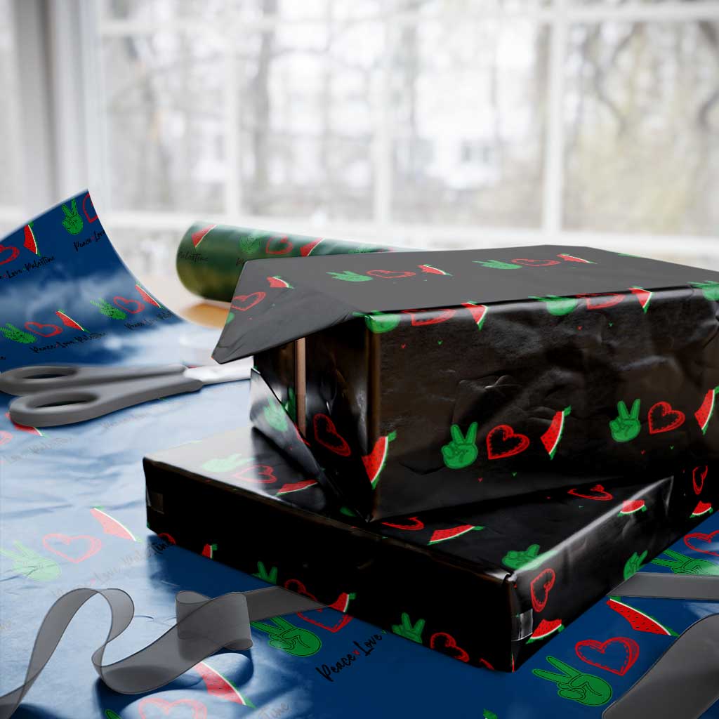 Peace Love Palestine Wrapping Paper Roll Gaza Palestinian Flag - Wonder Print Shop
