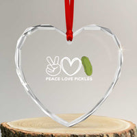 Peace Love Pickles Heart Crystal Glass Ornament - Wonder Print Shop