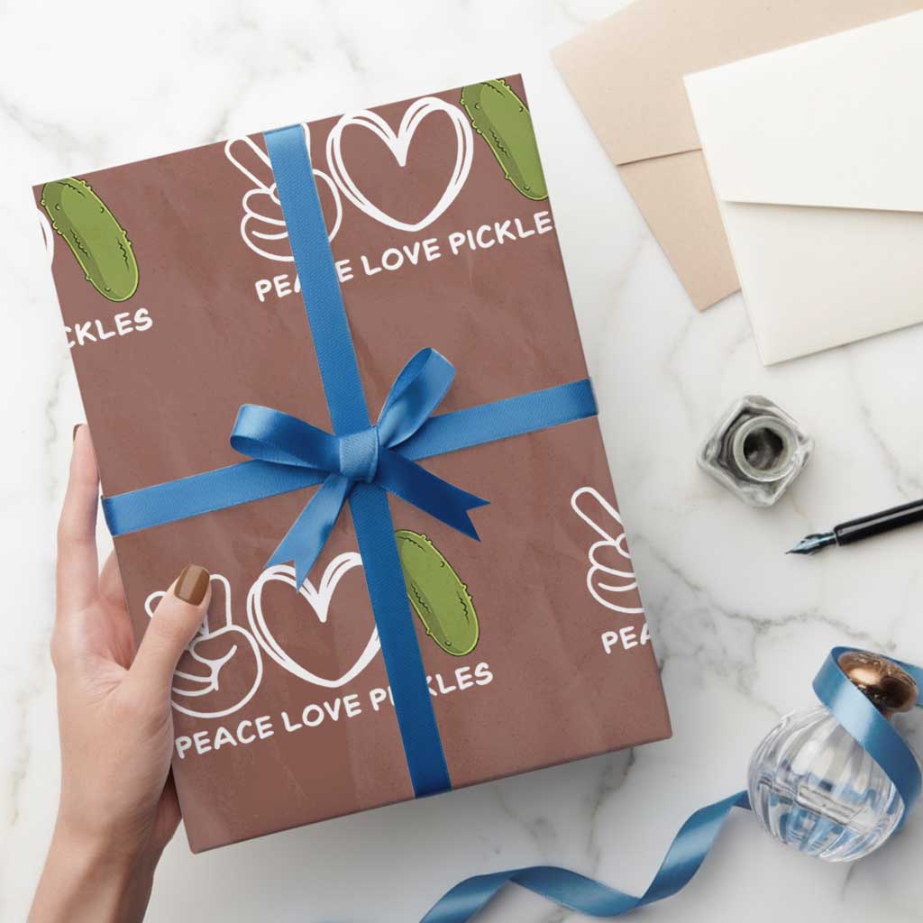 Peace Love Pickles Wrapping Paper Roll - Wonder Print Shop